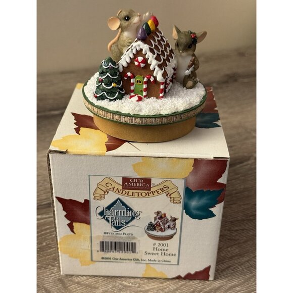 Charming Tails Fitz & Floyd Silent Night Christmas Mouse Candle Topper MM23 - Picture 2 of 4